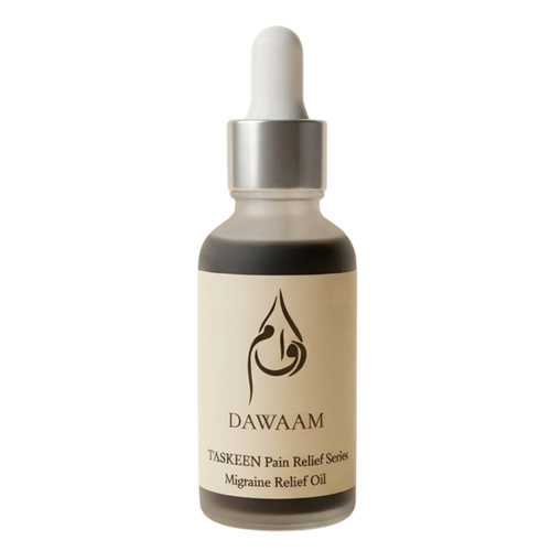 Taskeen Migraine Relief Oil by DAWAAM - herbal headache oil with Camphor, Menthol and Clove - 30ml